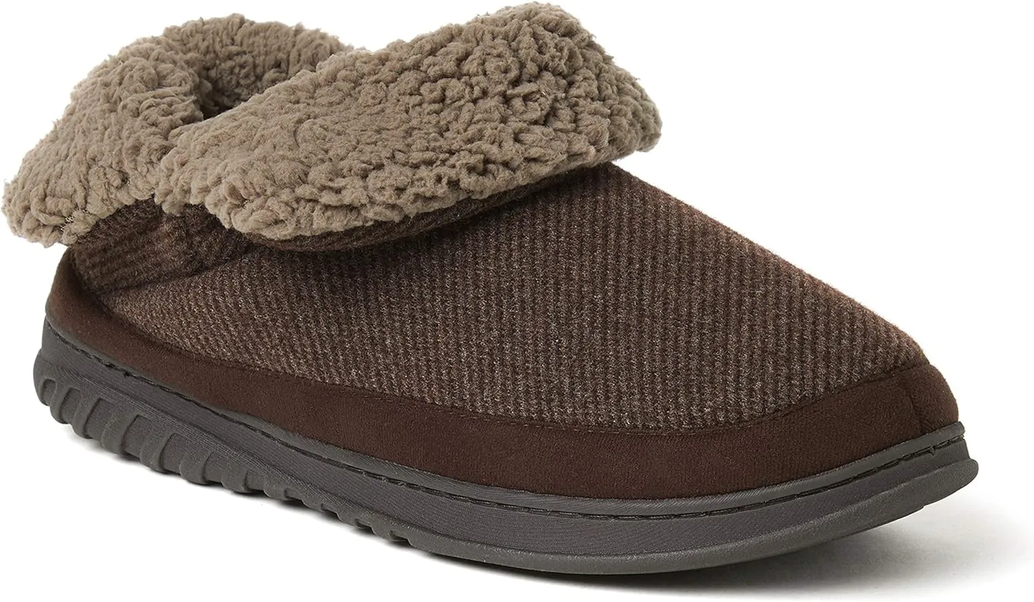 Dearfoams Men's James Woven Indoor/Outdoor Memory Foam Boot Slipper