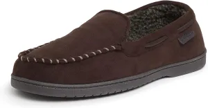 Dearfoams Men's Keaton Memory Foam Moccasin with Wide Widths Slipper