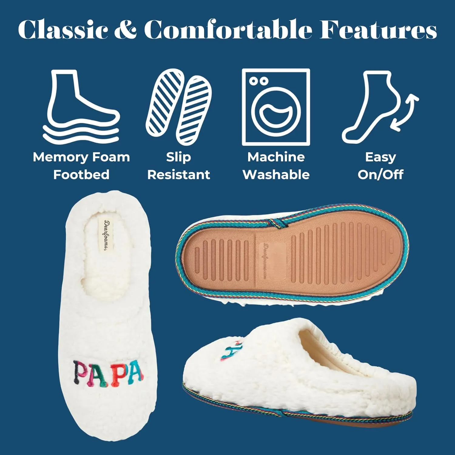 Dearfoams Men's Papa Bear Slipper