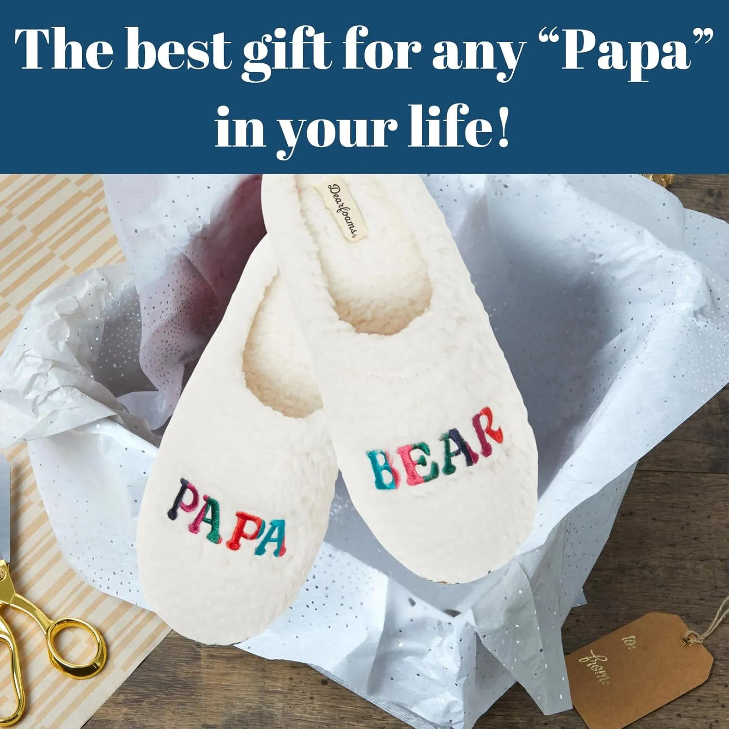 Dearfoams Men's Papa Bear Slipper