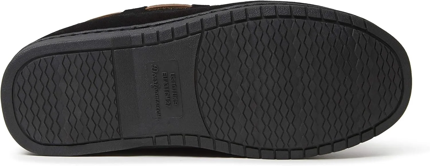 Dearfoams Men's Suede Slip on Moccasin Indoor Outdoor Memory Foam Hudson House Slippers