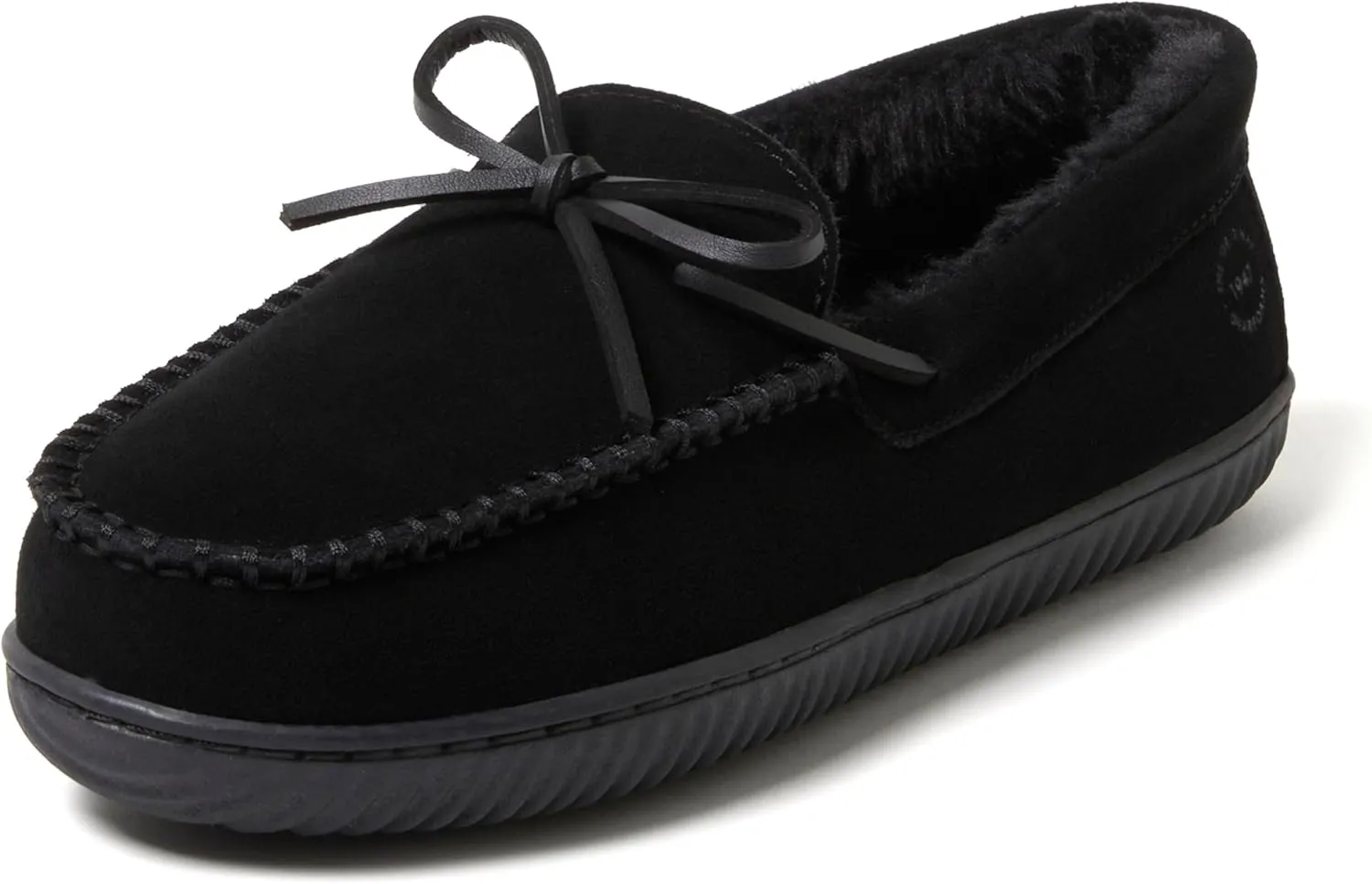 Dearfoams Men's Suede Slip on Moccasin Indoor Outdoor Memory Foam Hudson House Slippers