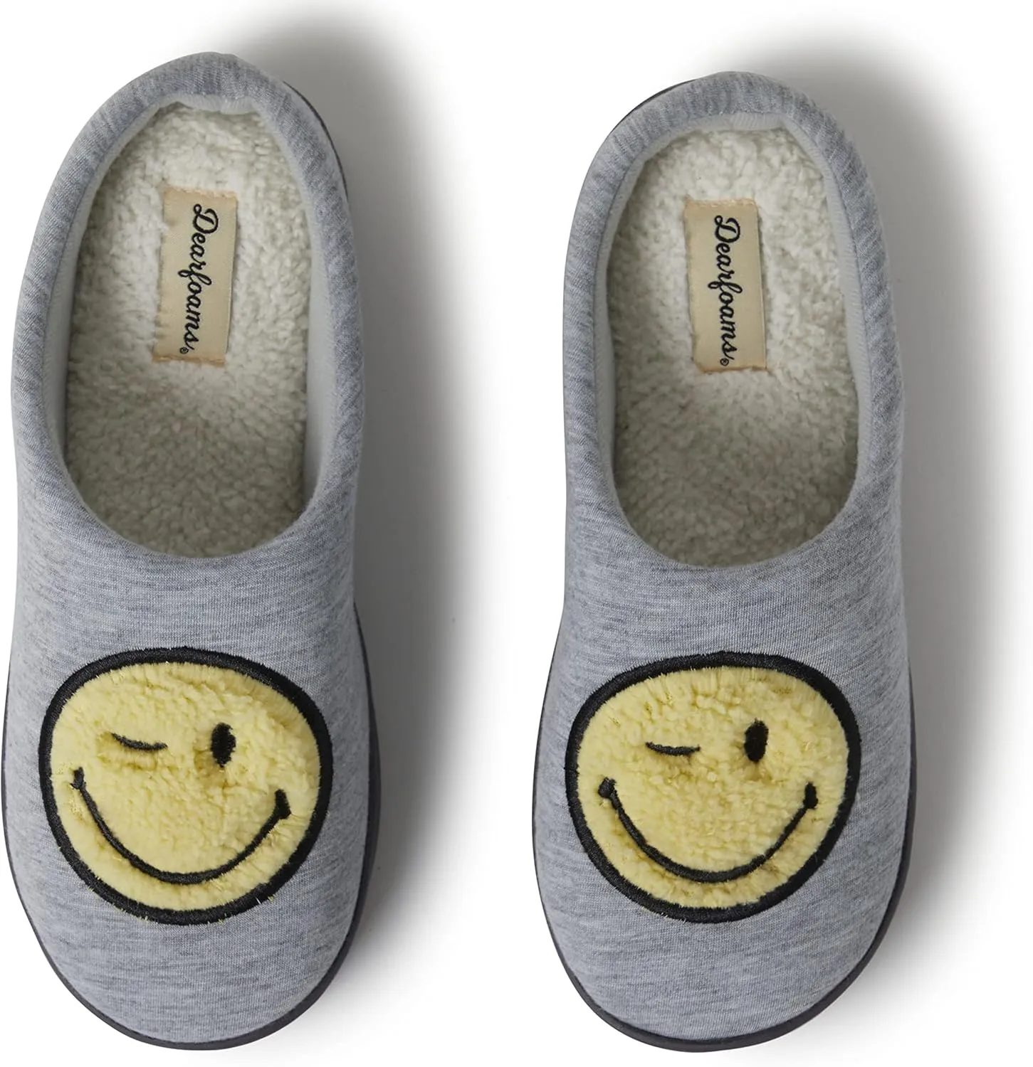 Dearfoams Unisex Adult Smile Icon Retro Preppy Slipper