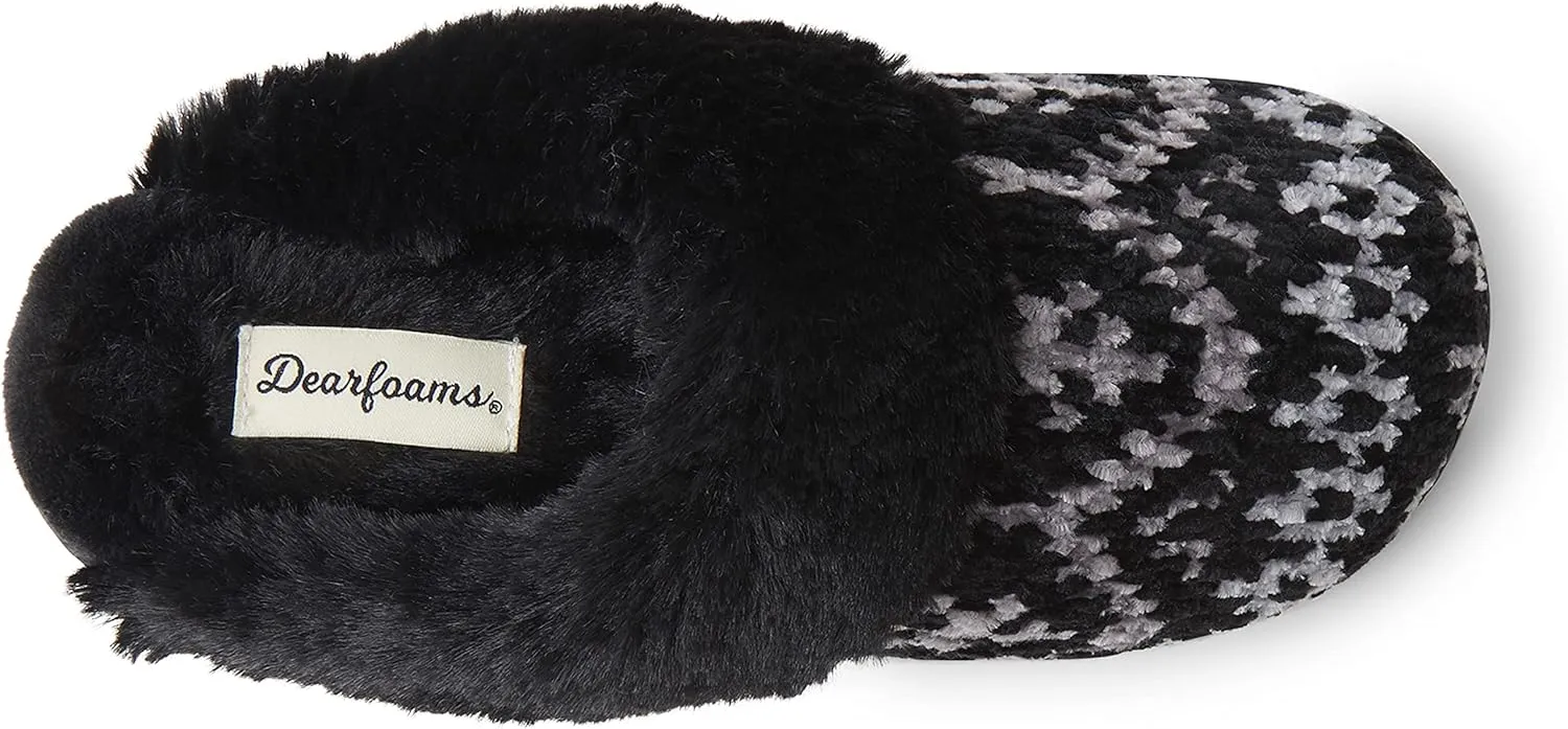 Dearfoams Women's Allison Chenille Fairisle Scuff Slipper