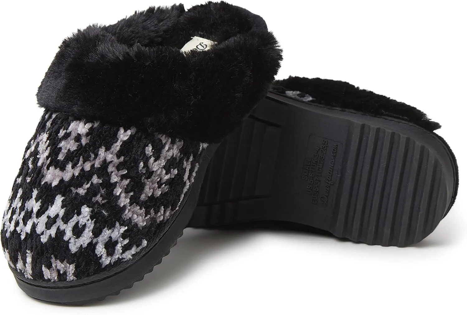Dearfoams Women's Allison Chenille Fairisle Scuff Slipper