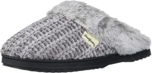 Dearfoams Women's Allison Fairisle Or Solid Chenille Knit Scuff Slipper