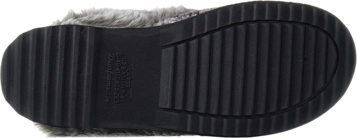 Dearfoams Women's Allison Fairisle Or Solid Chenille Knit Scuff Slipper