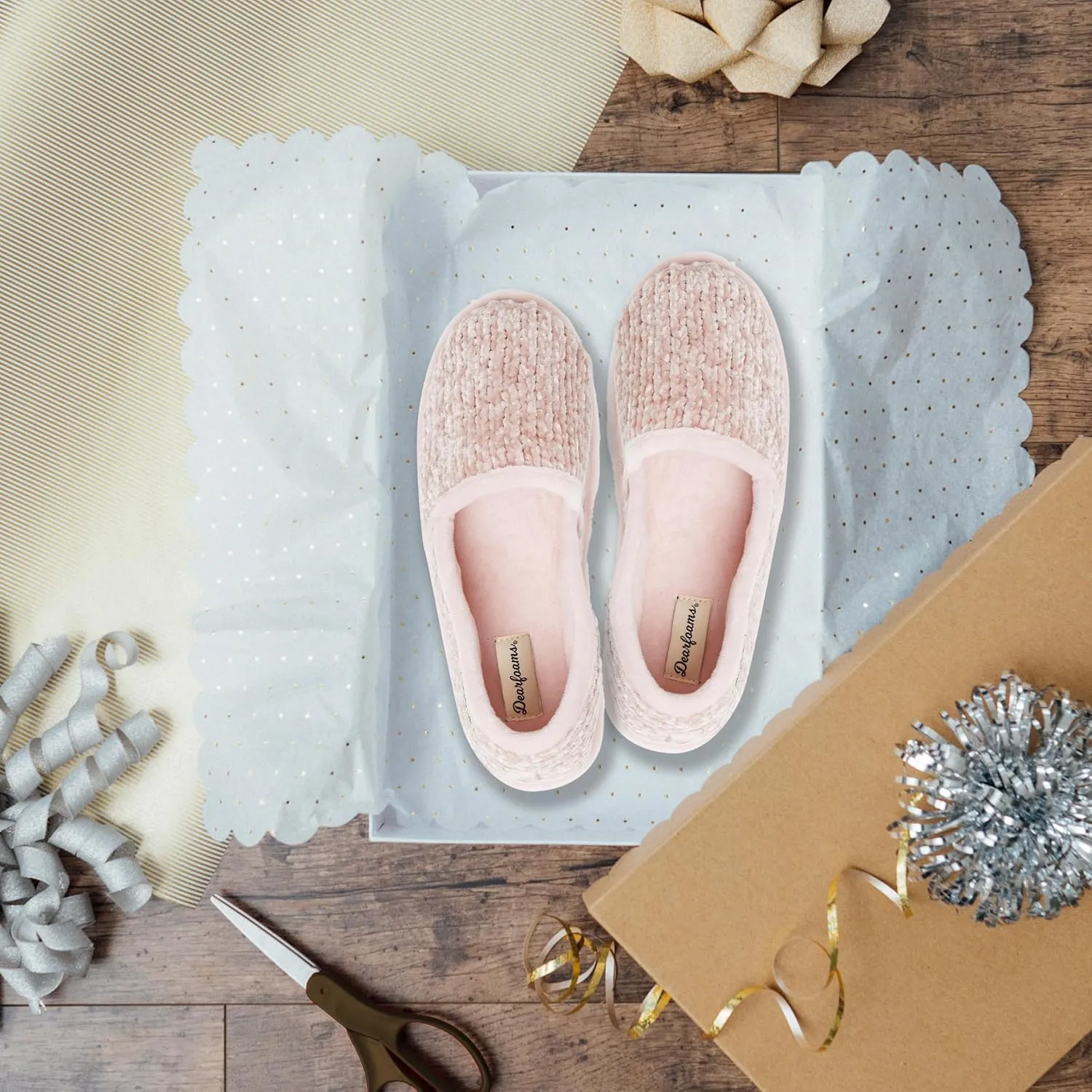 Dearfoams Women's Chenille A-Line Slipper