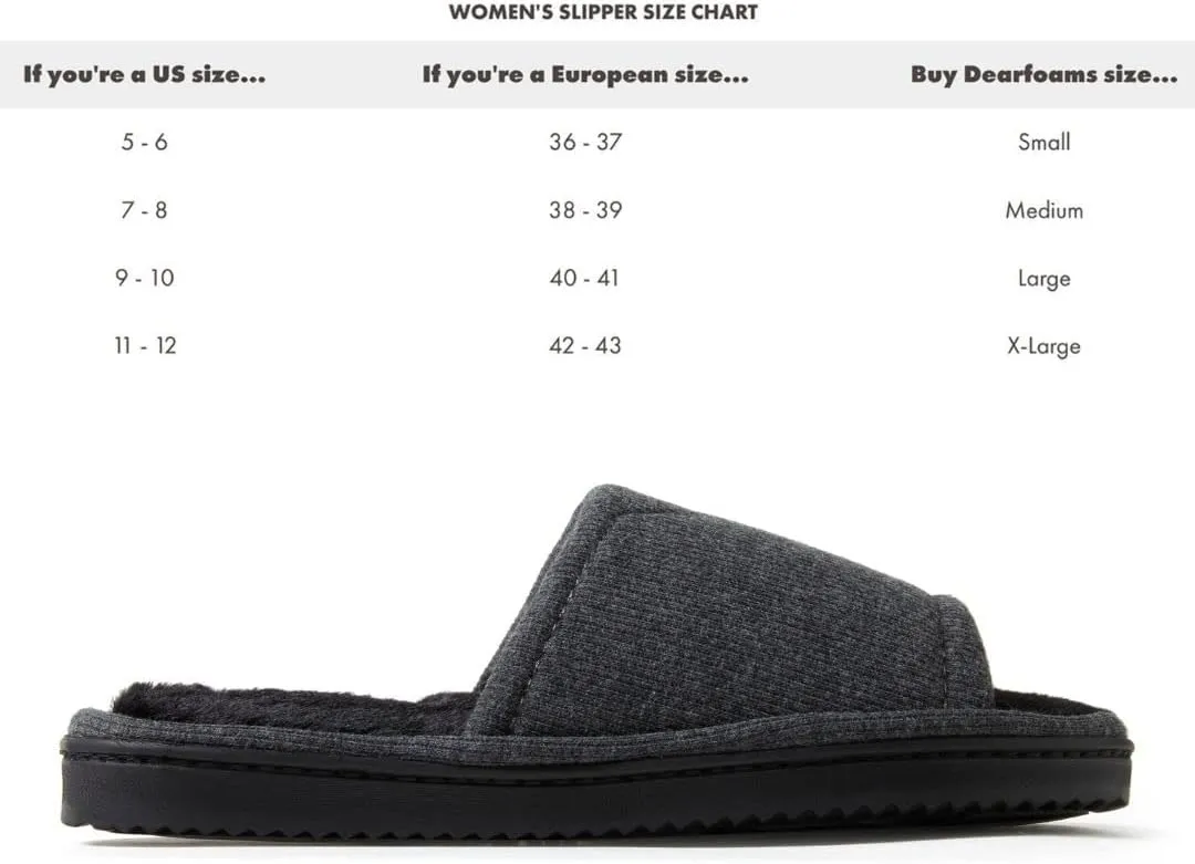 Dearfoams Women's Demi Rib Knit Slide Slipper