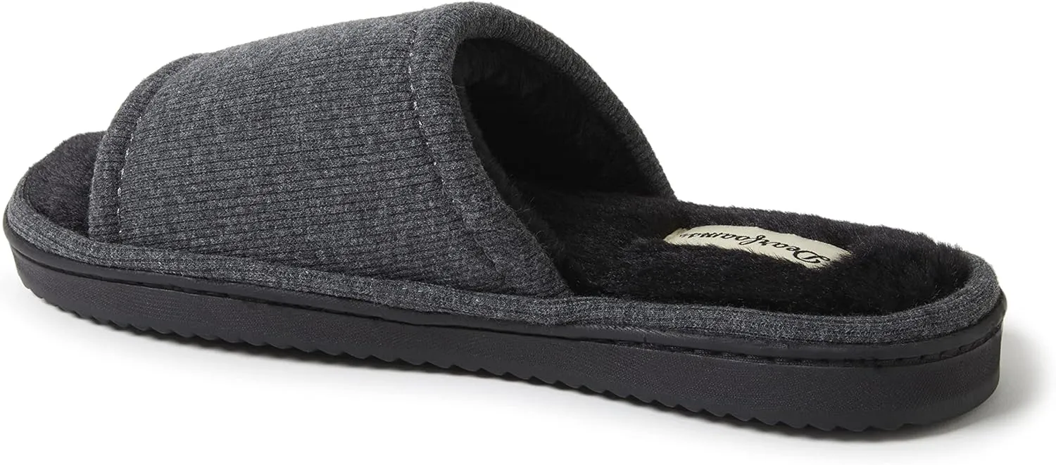 Dearfoams Women's Demi Rib Knit Slide Slipper