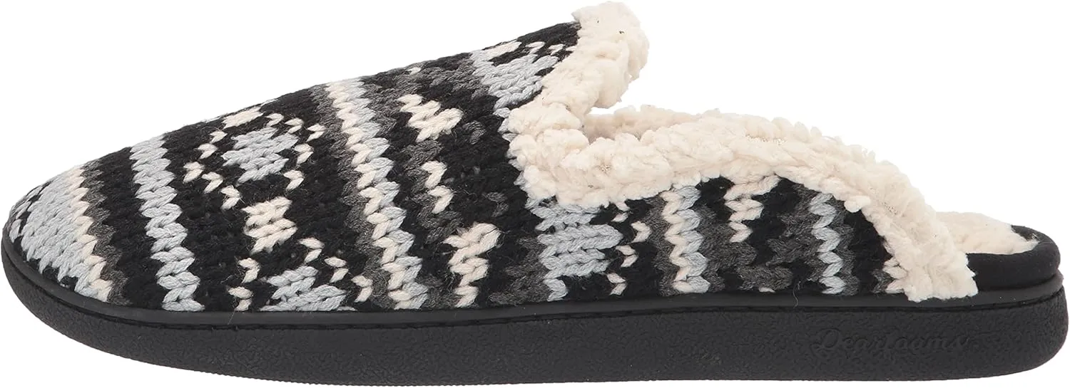 Dearfoams Women's Erin Fairisle Extended Tab Scuff Slipper