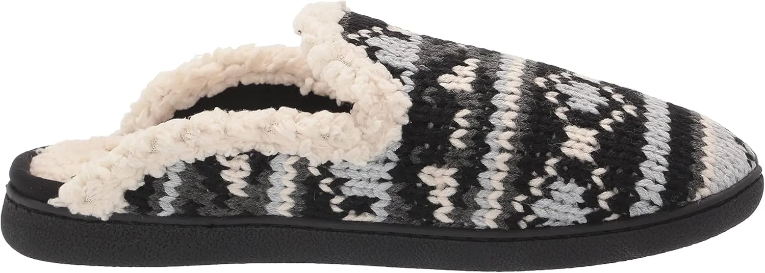 Dearfoams Women's Erin Fairisle Extended Tab Scuff Slipper