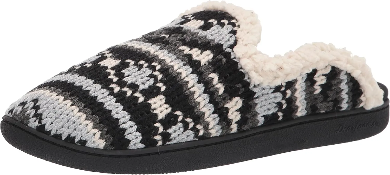Dearfoams Women's Erin Fairisle Extended Tab Scuff Slipper