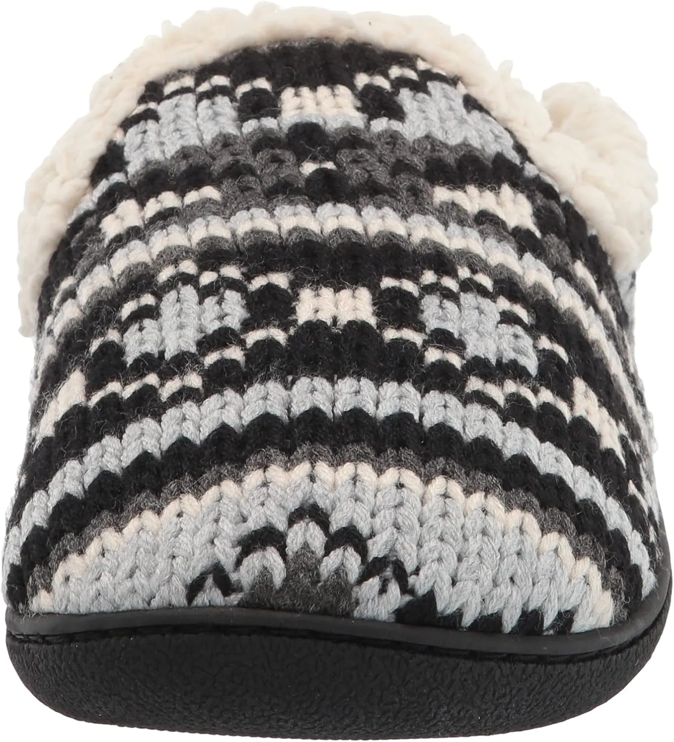 Dearfoams Women's Erin Fairisle Extended Tab Scuff Slipper