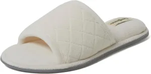 Dearfoams Women's Indoor Fuzzy Memory Foam Cloud Slip On Beatrice House Slide Slipper