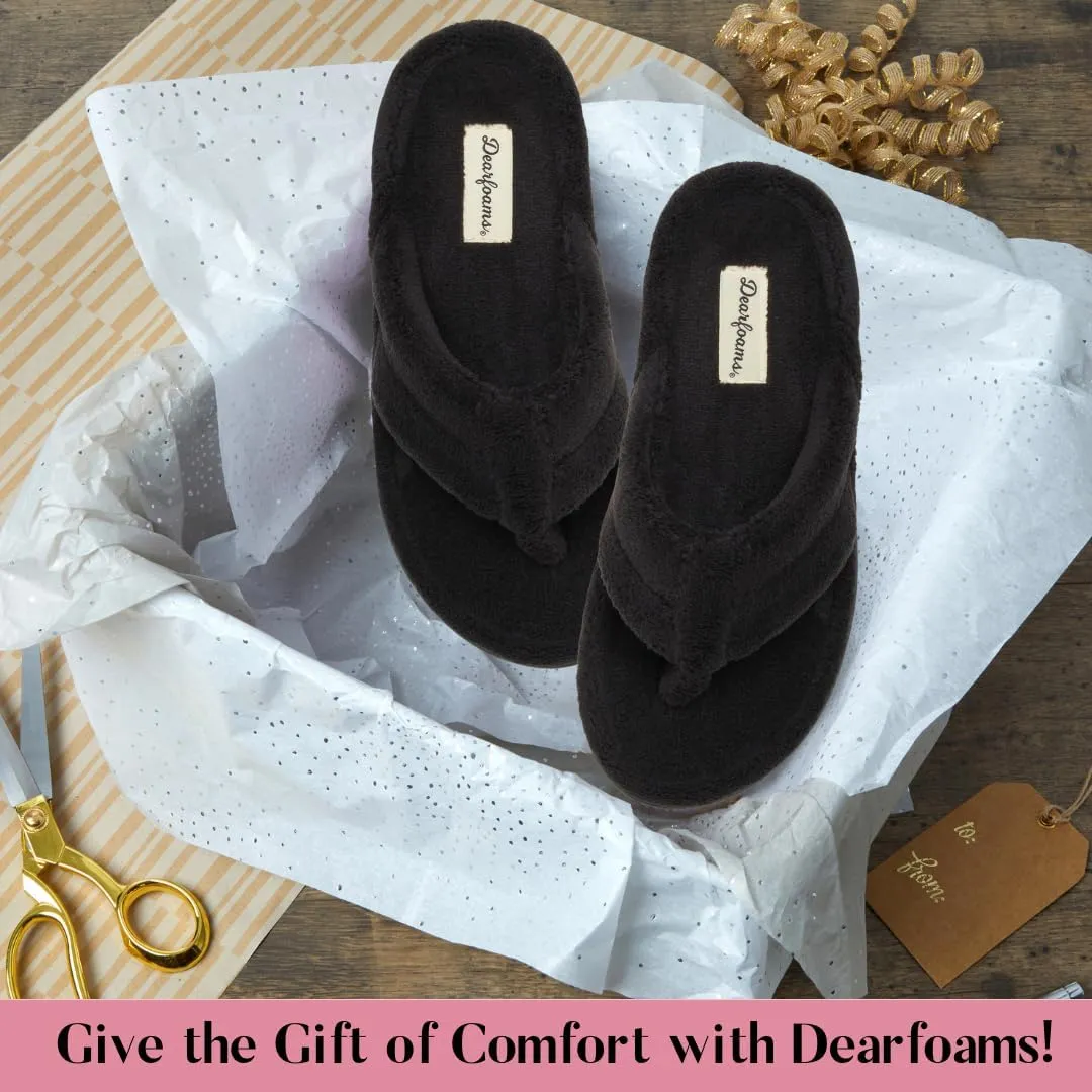 Dearfoams Women's Melanie Terry Thong Slipper