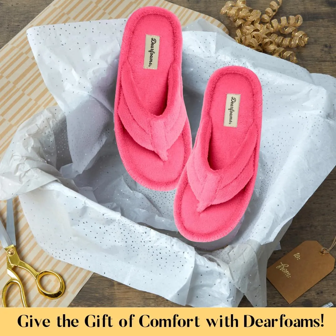 Dearfoams Women's Melanie Terry Thong Slipper