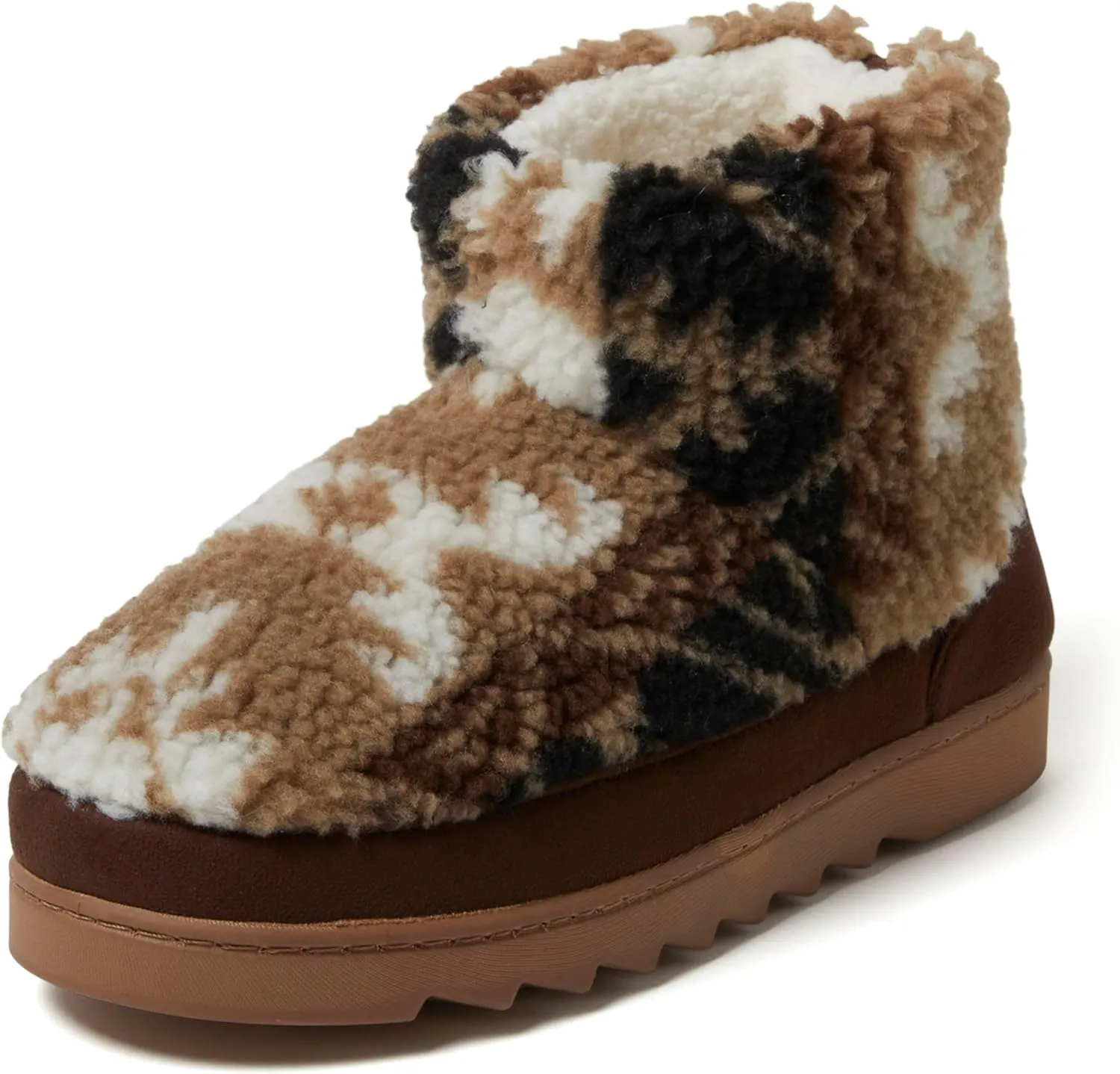 Dearfoams Women's Outdoor Whitney Teddy Ankle Boot Slipper