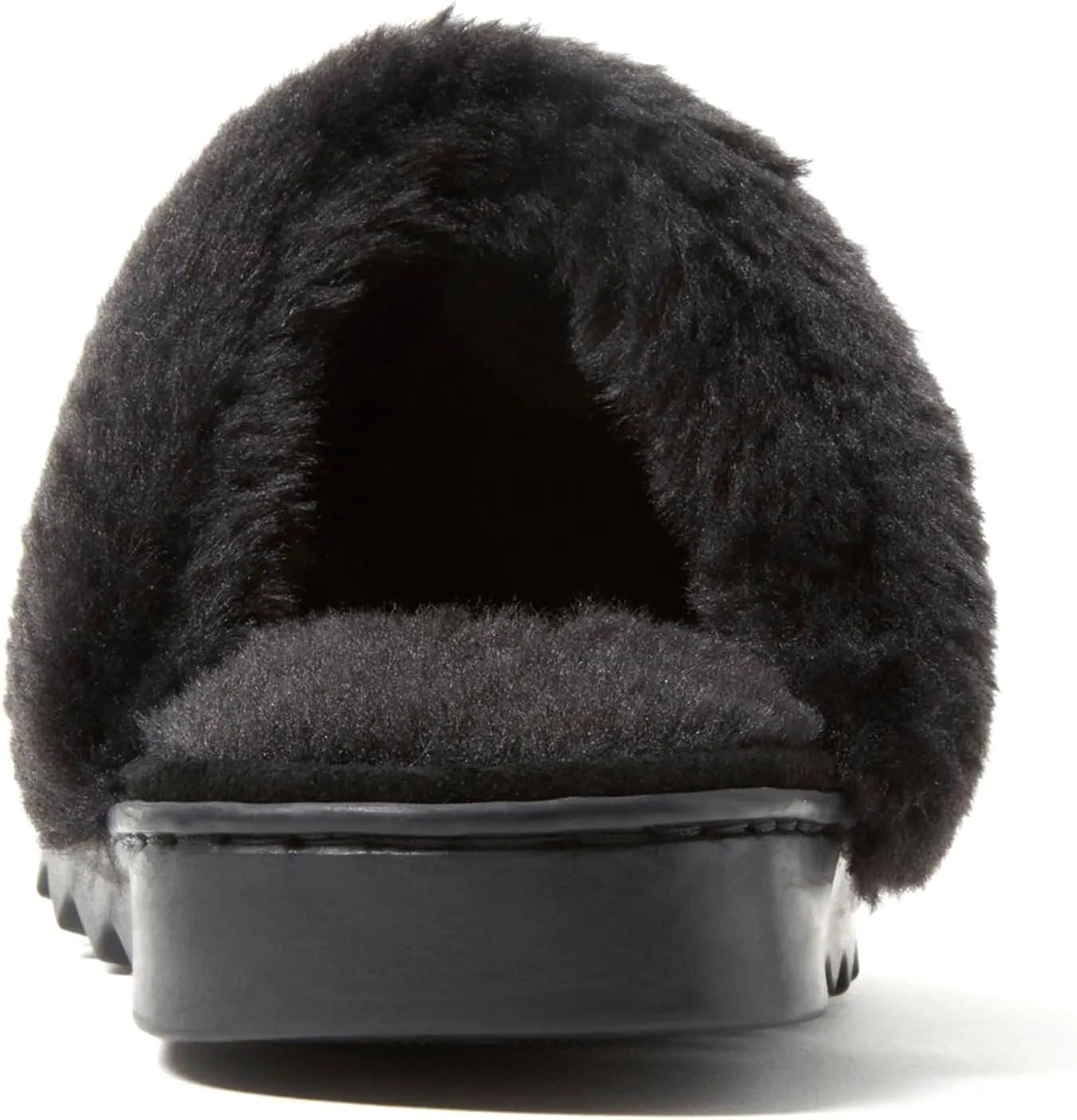 Dearfoams Women's Suede Fuzzy Soft Memory Foam Indoor Outdoor Helena Scuff Slipper