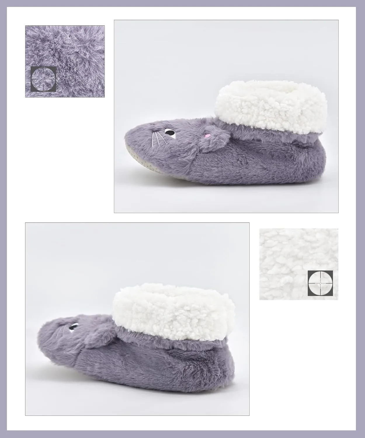 DICUIRD Slipper Socks for Women, Cozy Cute Animal House Indoor Socks with Soft Soles,Warm Fuzzy Sherpa Lined Booties Slippers with Non Slip Bottom,Womens Winter Christmas Gifts