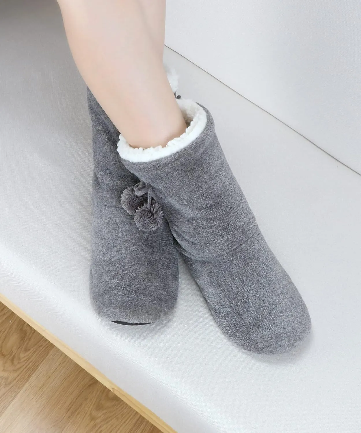 DICUIRD Womens Cozy&Warm Slipper Socks with Grippers-House Socks