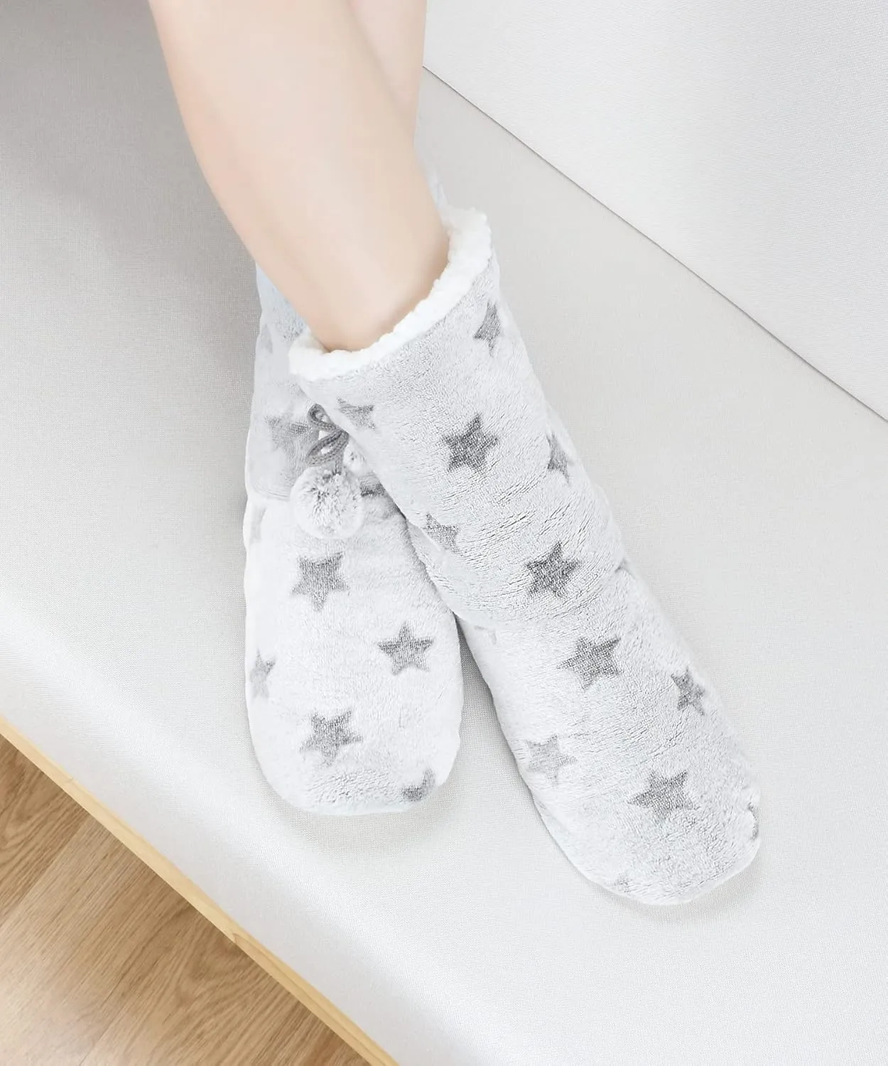 DICUIRD Womens Cozy&Warm Slipper Socks with Grippers-House Socks