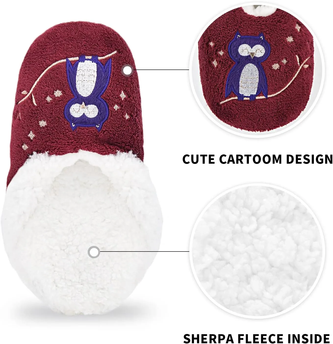 DICUIRD Womens Cozy&Warm Soft Sole Slipper Socks with Grippers-Fuzzy Fleece Lined House Slippers with Non-skid Bottoms
