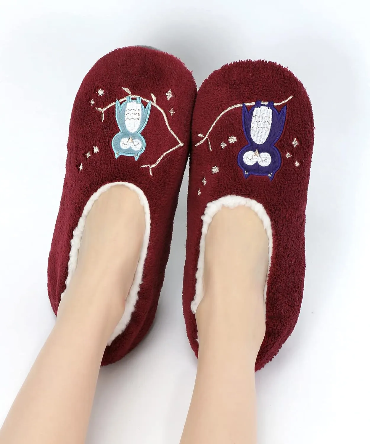 DICUIRD Womens Cozy&Warm Soft Sole Slipper Socks with Grippers-Fuzzy Fleece Lined House Slippers with Non-skid Bottoms