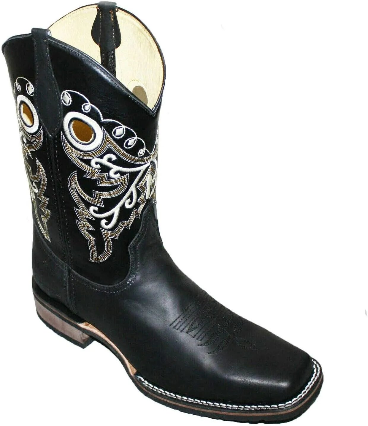 Dona Michi Men's Genuine Cowhide Leather Cowboy Western Square Toe Rodeo Boots Handcrafted