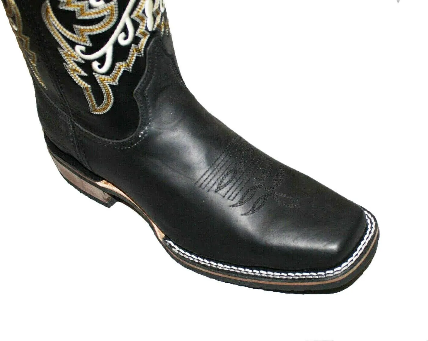 Dona Michi Men's Genuine Cowhide Leather Cowboy Western Square Toe Rodeo Boots Handcrafted