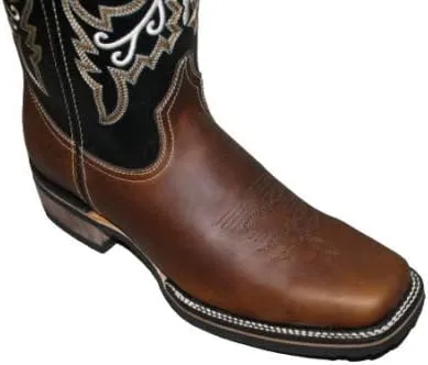 Dona Michi Men's Genuine Cowhide Leather Cowboy Western Square Toe Rodeo Boots Handcrafted
