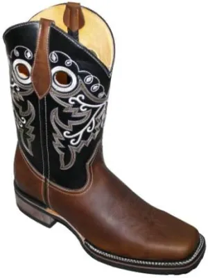 Dona Michi Men's Genuine Cowhide Leather Cowboy Western Square Toe Rodeo Boots Handcrafted