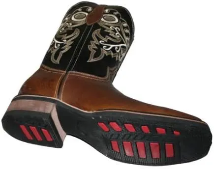Dona Michi Men's Genuine Cowhide Leather Cowboy Western Square Toe Rodeo Boots Handcrafted