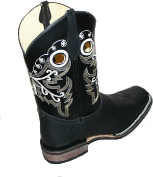 Dona Michi Men's Genuine Cowhide Leather Cowboy Western Square Toe Rodeo Boots Handcrafted