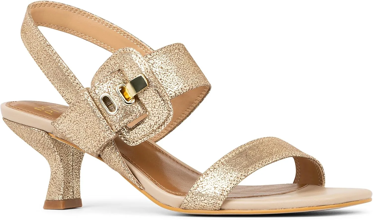 Donald J Pliner Women's Keiran Soft Metallic Brush Off Heeled Sandal