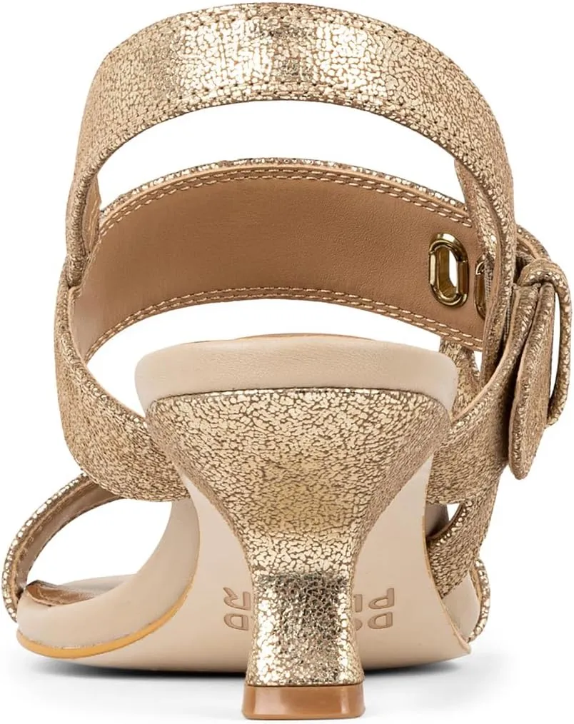 Donald J Pliner Women's Keiran Soft Metallic Brush Off Heeled Sandal