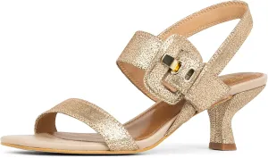 Donald J Pliner Women's Keiran Soft Metallic Brush Off Heeled Sandal