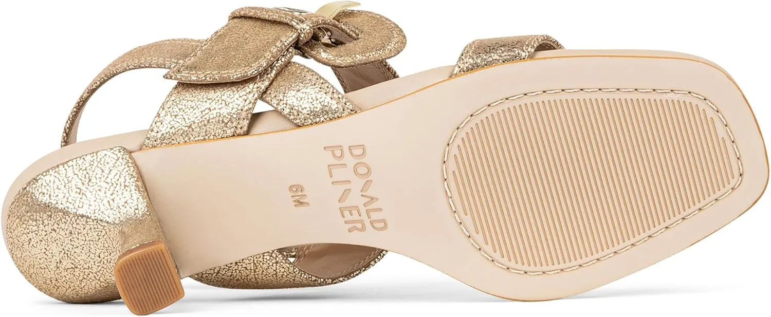 Donald J Pliner Women's Keiran Soft Metallic Brush Off Heeled Sandal
