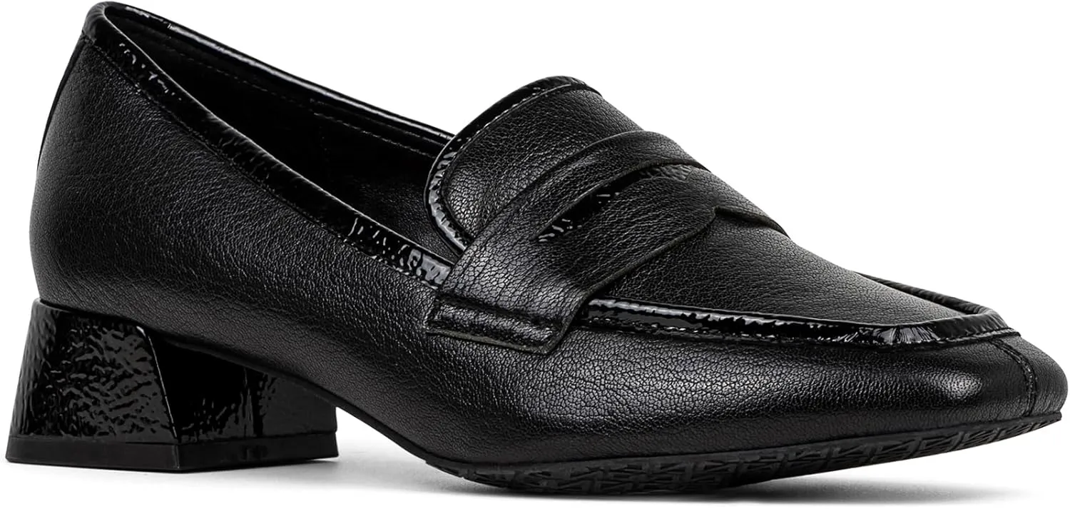 Donald Pliner Women’s Tristina Penny Loafer Heel – 1.3” Block Heel Shoes for Comfort, Slip On Women’s Heels