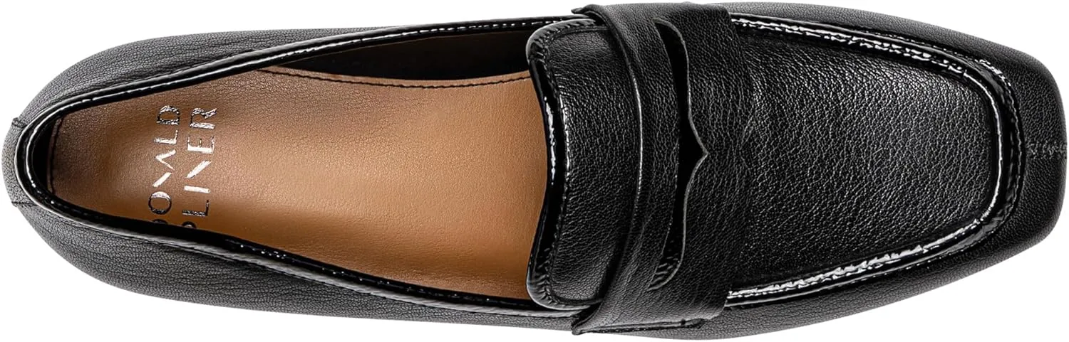 Donald Pliner Women’s Tristina Penny Loafer Heel – 1.3” Block Heel Shoes for Comfort, Slip On Women’s Heels