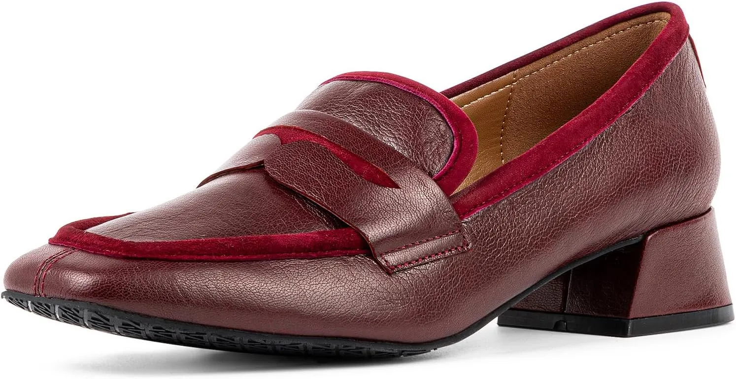 Donald Pliner Women’s Tristina Penny Loafer Heel – 1.3” Block Heel Shoes for Comfort, Slip On Women’s Heels