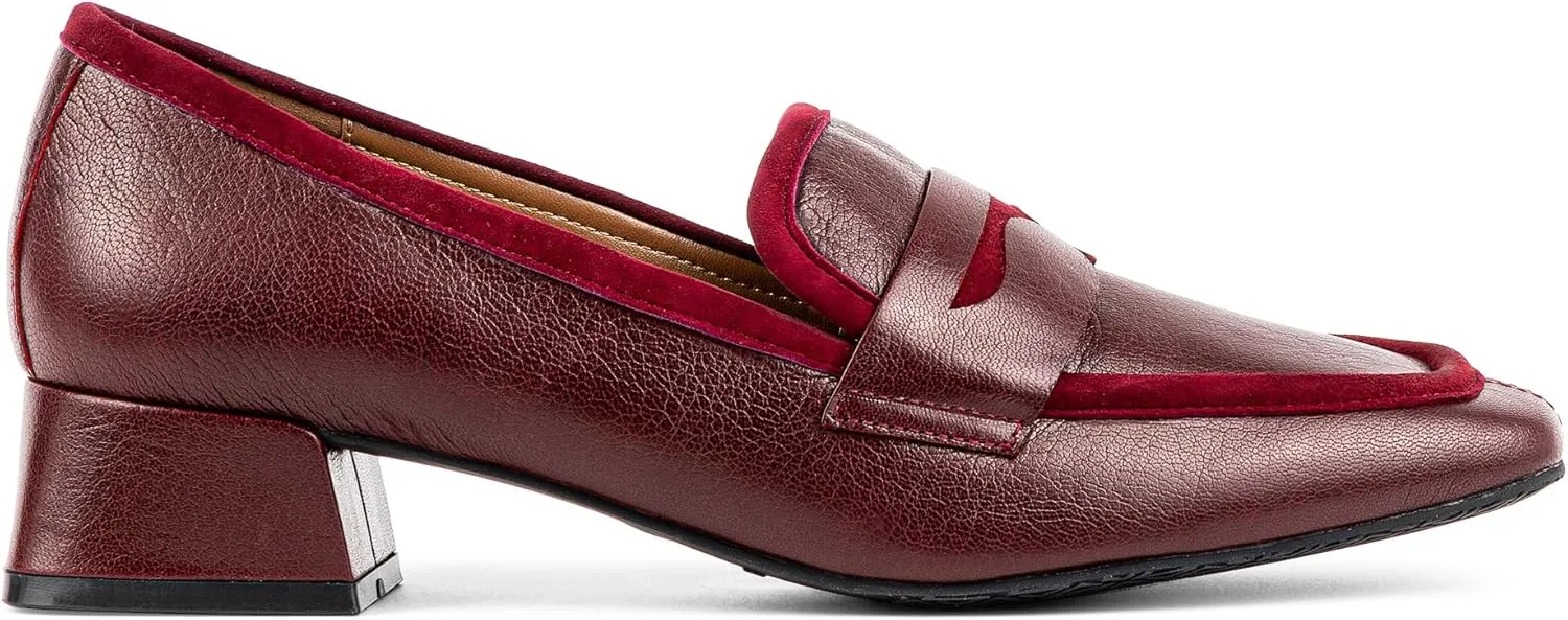 Donald Pliner Women’s Tristina Penny Loafer Heel – 1.3” Block Heel Shoes for Comfort, Slip On Women’s Heels