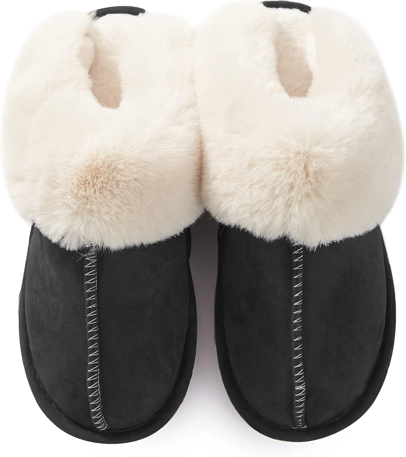 Donpapa Womens Slipper with Memory Foam Fluffy Soft Warm Slip On House Slippers Anti-Skid Cozy Plush for Indoor Outdoor