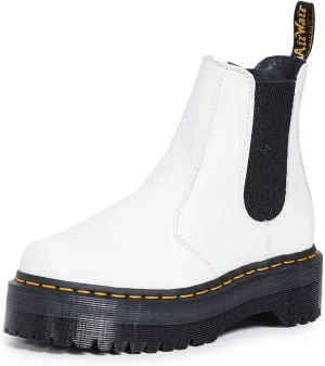 Dr. Martens Women's 2976 Quad Chelsea Boots, White, 8 Medium US