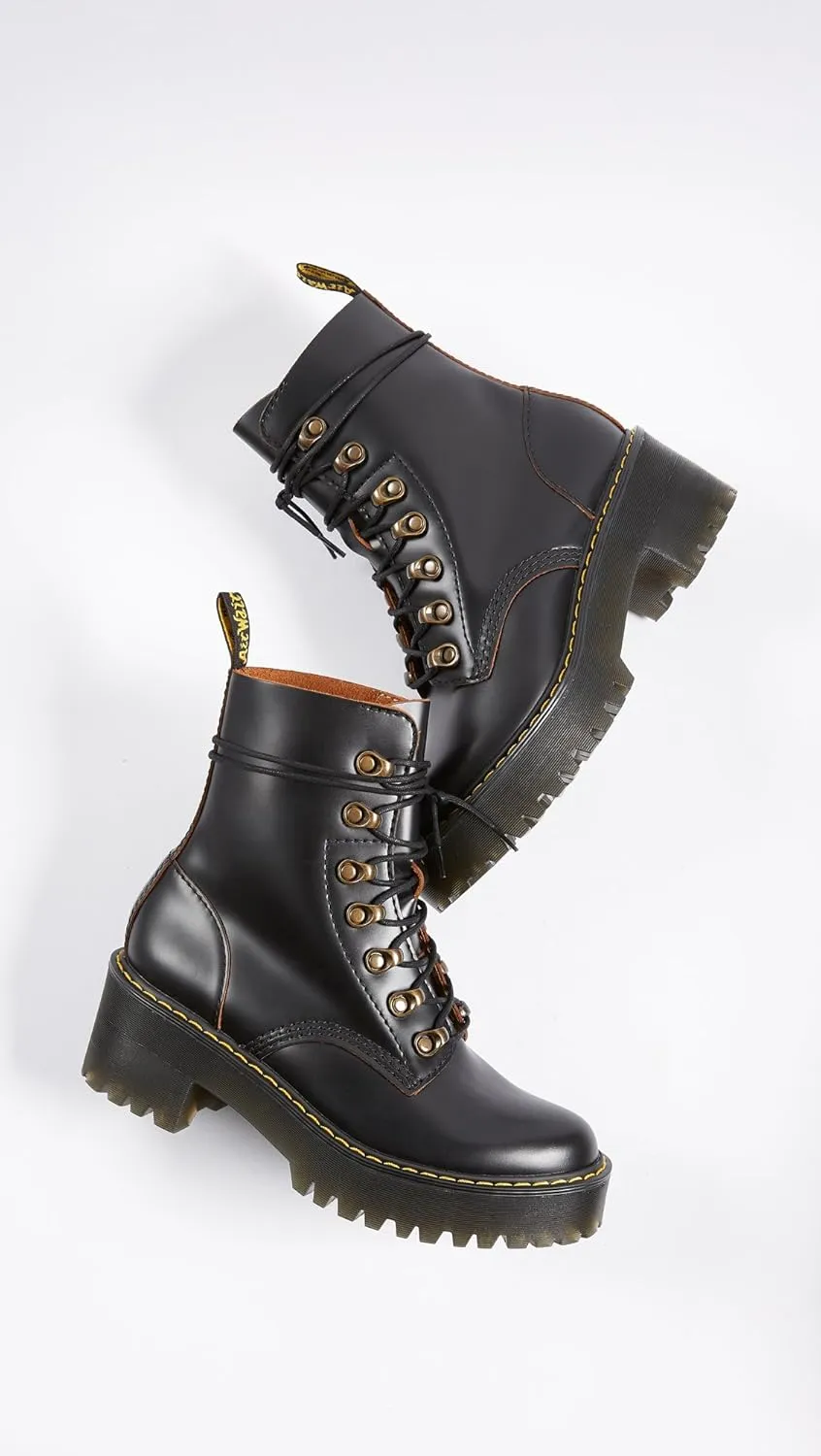 Dr. Martens Women's Leona Leather Heeled Boot Fashion