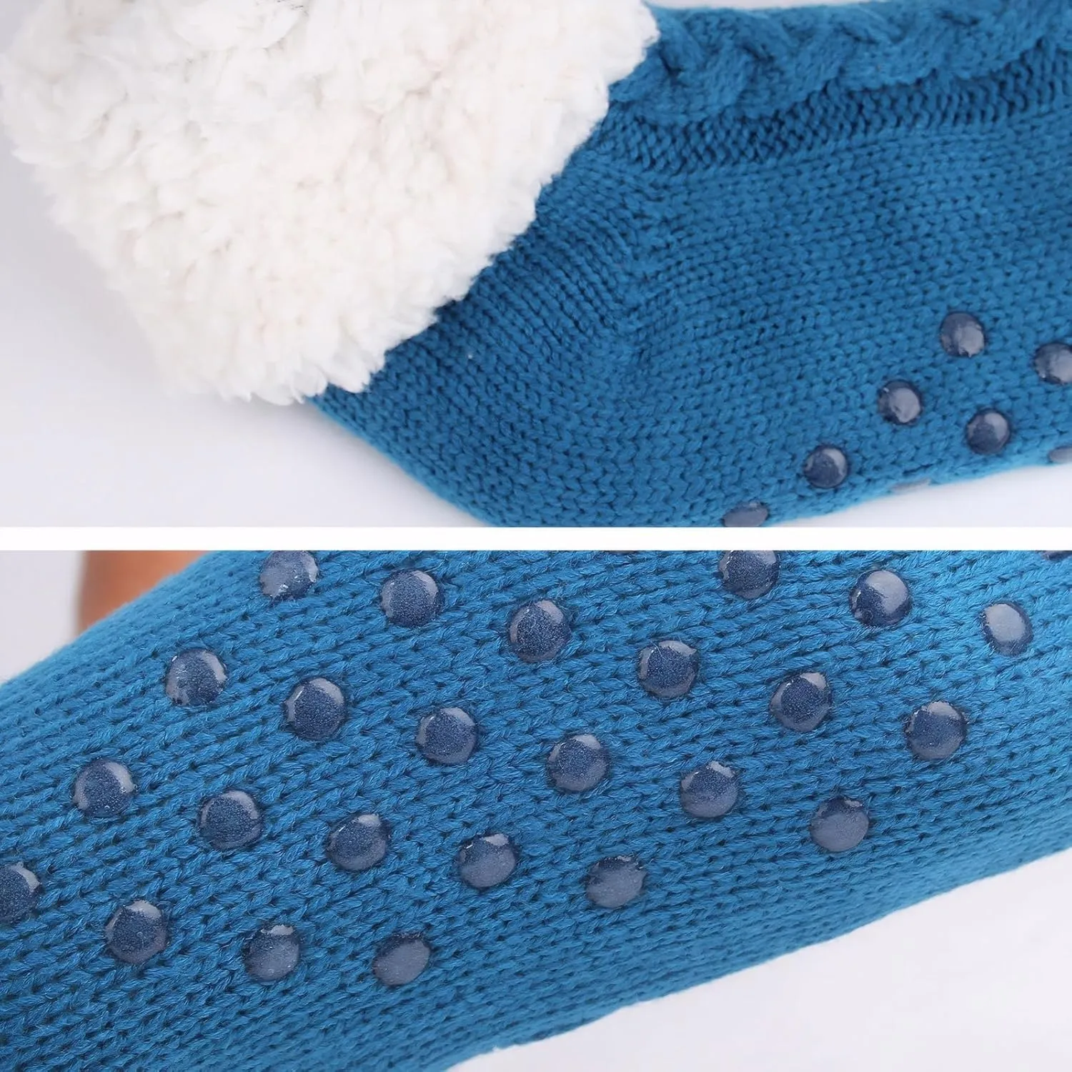 DRASEX Men‘s Fuzzy Slipper Socks Winter Cozy Fluffy Cabin Warm Soft Fleece Lining Thick Comfy Knit Non Slip Christmas Home Socks