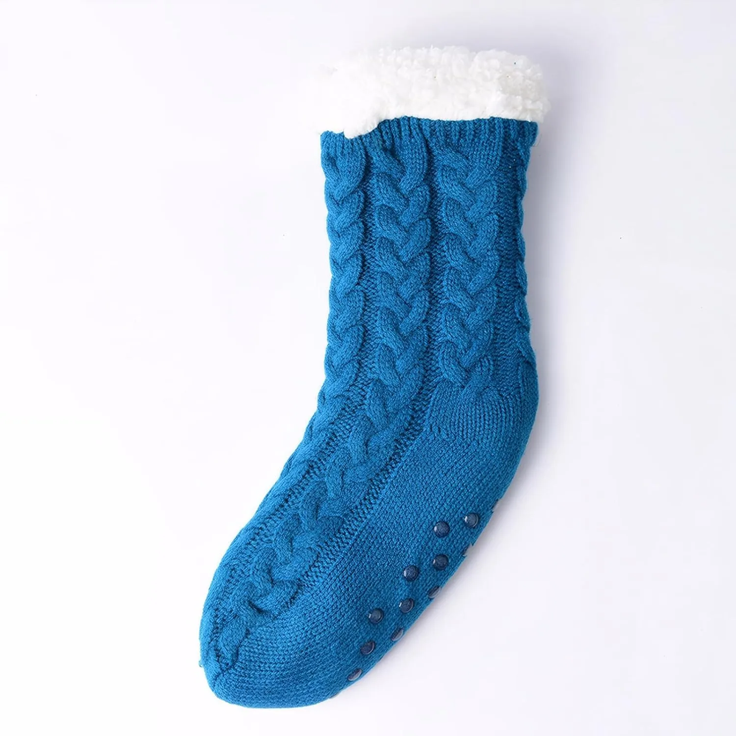 DRASEX Men‘s Fuzzy Slipper Socks Winter Cozy Fluffy Cabin Warm Soft Fleece Lining Thick Comfy Knit Non Slip Christmas Home Socks