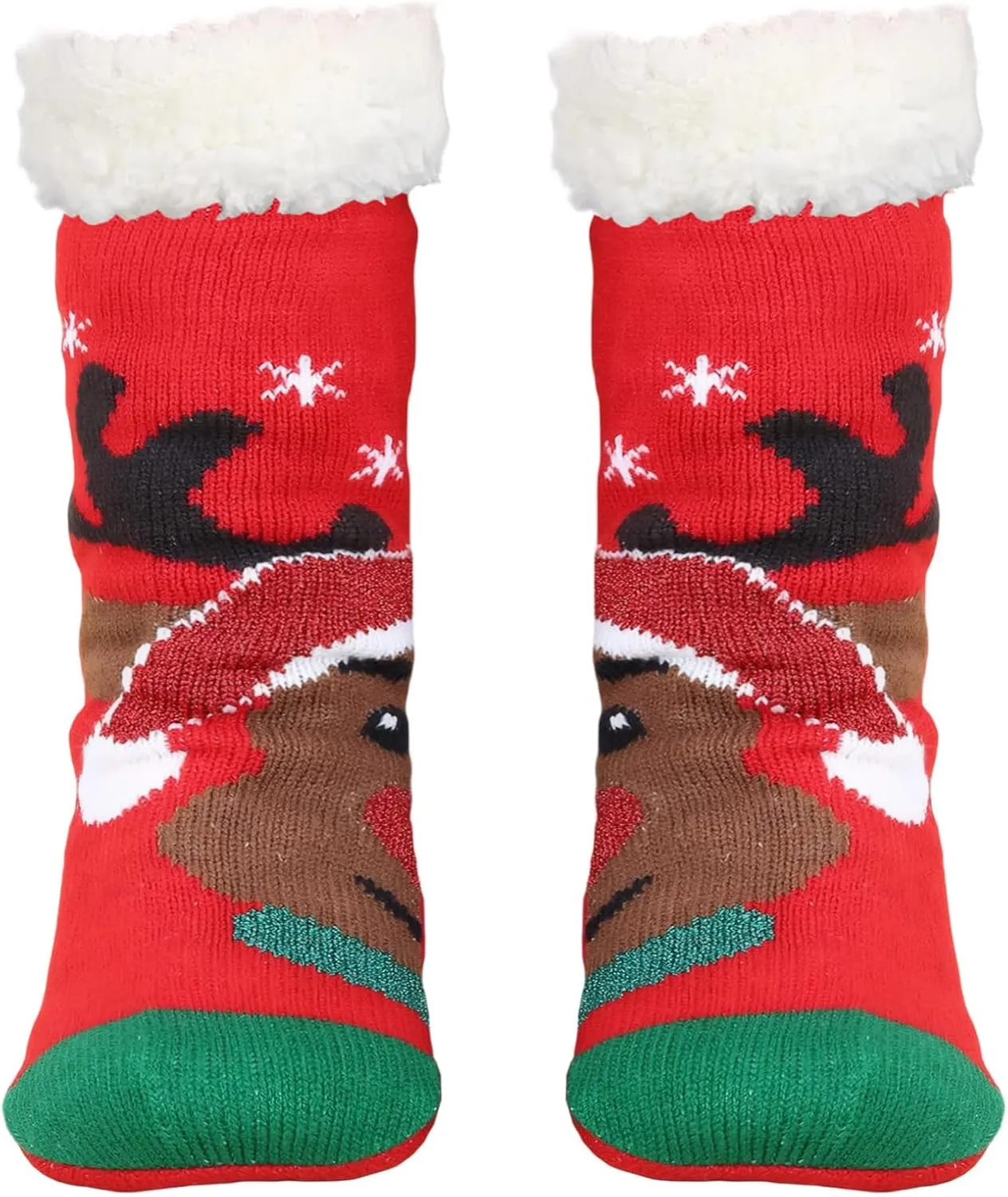 DRASEX Men‘s Fuzzy Slipper Socks Winter Cozy Fluffy Cabin Warm Soft Fleece Lining Thick Comfy Knit Non Slip Christmas Home Socks
