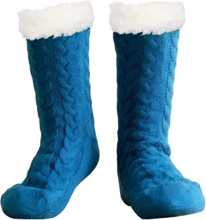 DRASEX Men‘s Fuzzy Slipper Socks Winter Cozy Fluffy Cabin Warm Soft Fleece Lining Thick Comfy Knit Non Slip Christmas Home Socks