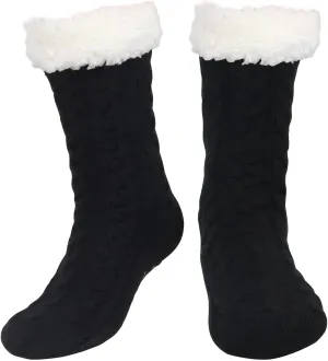 DRASEX Men‘s Fuzzy Slipper Socks Winter Cozy Fluffy Cabin Warm Soft Fleece Lining Thick Comfy Knit Non Slip Christmas Home Socks